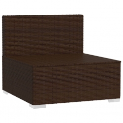 3-osobowa sofa z poduszkami, brązowa, polirattan