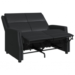 2-osobowy fotel rozkładany, czarny, sztuczna skóra
