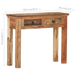 Stolik konsola, 90,5x30x75 cm, drewno akacjowe i odzyskane