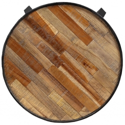 Okrągły stolik z odzyskanego drewna tekowego