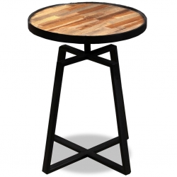 Okrągły stolik z odzyskanego drewna tekowego