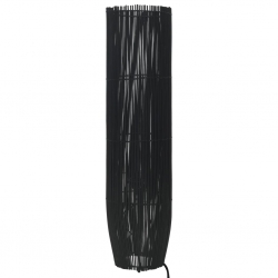 Lampa podłogowa, wiklina, czarna, 72 cm, E27
