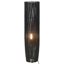 Lampa podłogowa, wiklina, czarna, 72 cm, E27