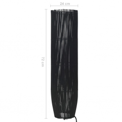 Lampa podłogowa, wiklina, czarna, 72 cm, E27