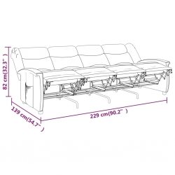 4-osobowy fotel rozkładany, kremowy, obity tkaniną