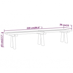 Ławka ogrodowa, 220 cm, impregnowane drewno sosnowe