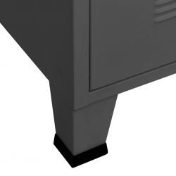 Industrialna szafka pod TV, antracytowa, 105x35x42 cm, metalowa