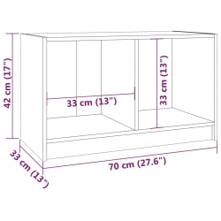 Szafka pod TV, szara, 70x33x42 cm, drewno sosnowe