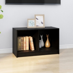Szafka pod TV, czarna, 70x33x42 cm, drewno sosnowe