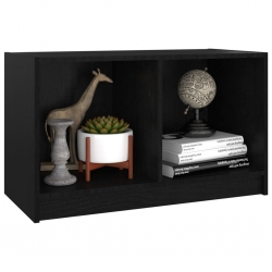 Szafka pod TV, czarna, 70x33x42 cm, drewno sosnowe