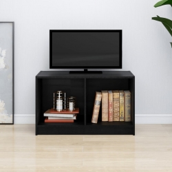 Szafka pod TV, czarna, 70x33x42 cm, drewno sosnowe