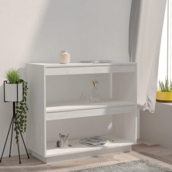 Regał na książki, biały, 80x35x71 cm, lite drewno sosnowe