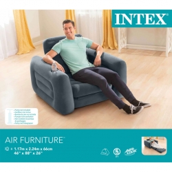 Intex Rozkładane siedzisko, 117x224x66 cm, ciemnoszare