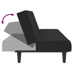 2-osobowa kanapa, czarna, tapicerowana aksamitem