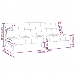 2-osobowa kanapa, czarna, tapicerowana aksamitem