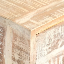 Szafka pod TV, biała, 140 x 30 x 45 cm, lite drewno akacjowe