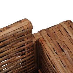 3-częściowy zestaw wypoczynkowy z poduszkami, naturalny rattan