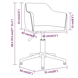 Obrotowe krzesła stołowe, 2 szt., jasnoszare, obite aksamitem