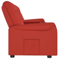 4-os. fotel rozkładany, z uchwytem, winna czerwień, ekoskóra