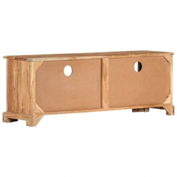 Szafka pod TV z litego drewna akacjowego, 110x30x40 cm, brązowa