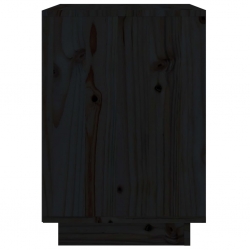 Szafka nocna, czarna, 40 x 35 x 50 cm, lite drewno sosnowe