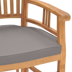 Krzesła ogrodowe 2 szt., ciemnoszare poduszki, drewno tekowe