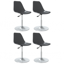 Obrotowe krzesła stołowe, 4 szt., szare, PP