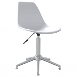 Obrotowe krzesła stołowe, 2 szt., białe, PP