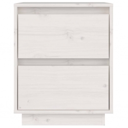 Szafka nocna, biała, 40 x 35 x 50 cm, lite drewno sosnowe
