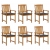 Krzesła ogrodowe z poduszkami, 6 szt., lite drewno akacjowe