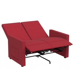 2-os., rozkładany fotel, winna czerwień, obity tkaniną