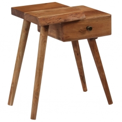 Stolik nocny z litego drewna akacjowego, 45 x 32 x 55 cm