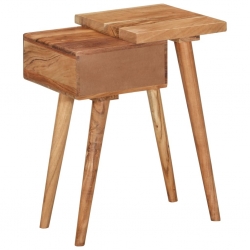 Stolik nocny z litego drewna akacjowego, 45 x 32 x 55 cm