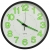 Fluorescencyjny zegar ścienny, czarny, 30 cm