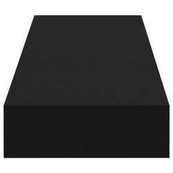 Wisząca półka ścienna z szufladą, czarna, 80x25x8 cm