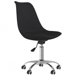 Obrotowe krzesło stołowe, czarne, obite tkaniną