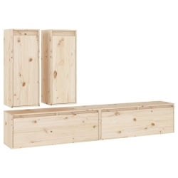 Szafki pod TV, 4 szt., lite drewno sosnowe