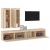 Szafki pod TV, 4 szt., lite drewno sosnowe