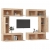 Szafki pod TV, 6 szt., lite drewno sosnowe
