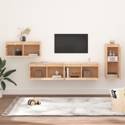 Szafki pod TV, 4 szt., lite drewno sosnowe