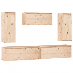 Szafki pod TV, 5 szt., lite drewno sosnowe