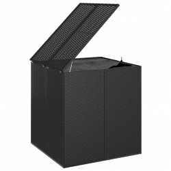 Skrzynia na poduszki ogrodowe rattan PE 100x97,5x104 cm, czarna