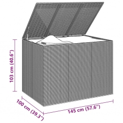 Skrzynia na poduszki ogrodowe, rattan PE, 145x100x103cm, szara