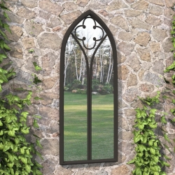 Lustro ogrodowe, czarne, 70x45 cm, żelazne