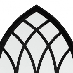 Lustro ogrodowe, czarne, 100x45 cm, żelazne