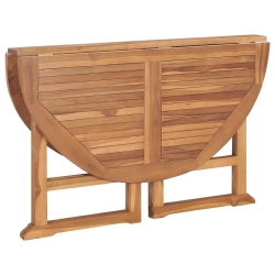 Składany stół ogrodowy, Ø110x75 cm, lite drewno tekowe