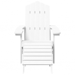 Krzesło Adirondack z podnóżkiem, HDPE, białe