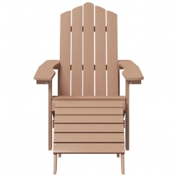 Krzesło Adirondack z podnóżkiem, HDPE, brązowe