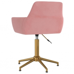 Obrotowe krzesła stołowe, 2 szt., różowe, aksamitne