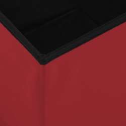Składany stołek ze schowkiem, winna czerwień, PVC